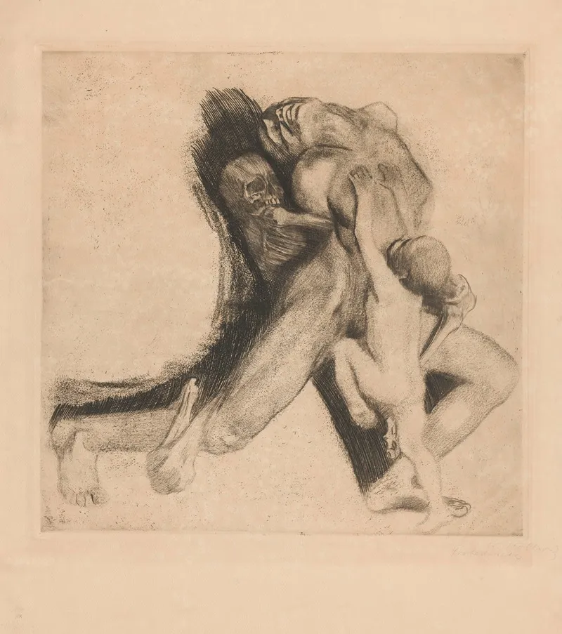 Tod Und Frau by Käthe Kollwitz - Canvas Print