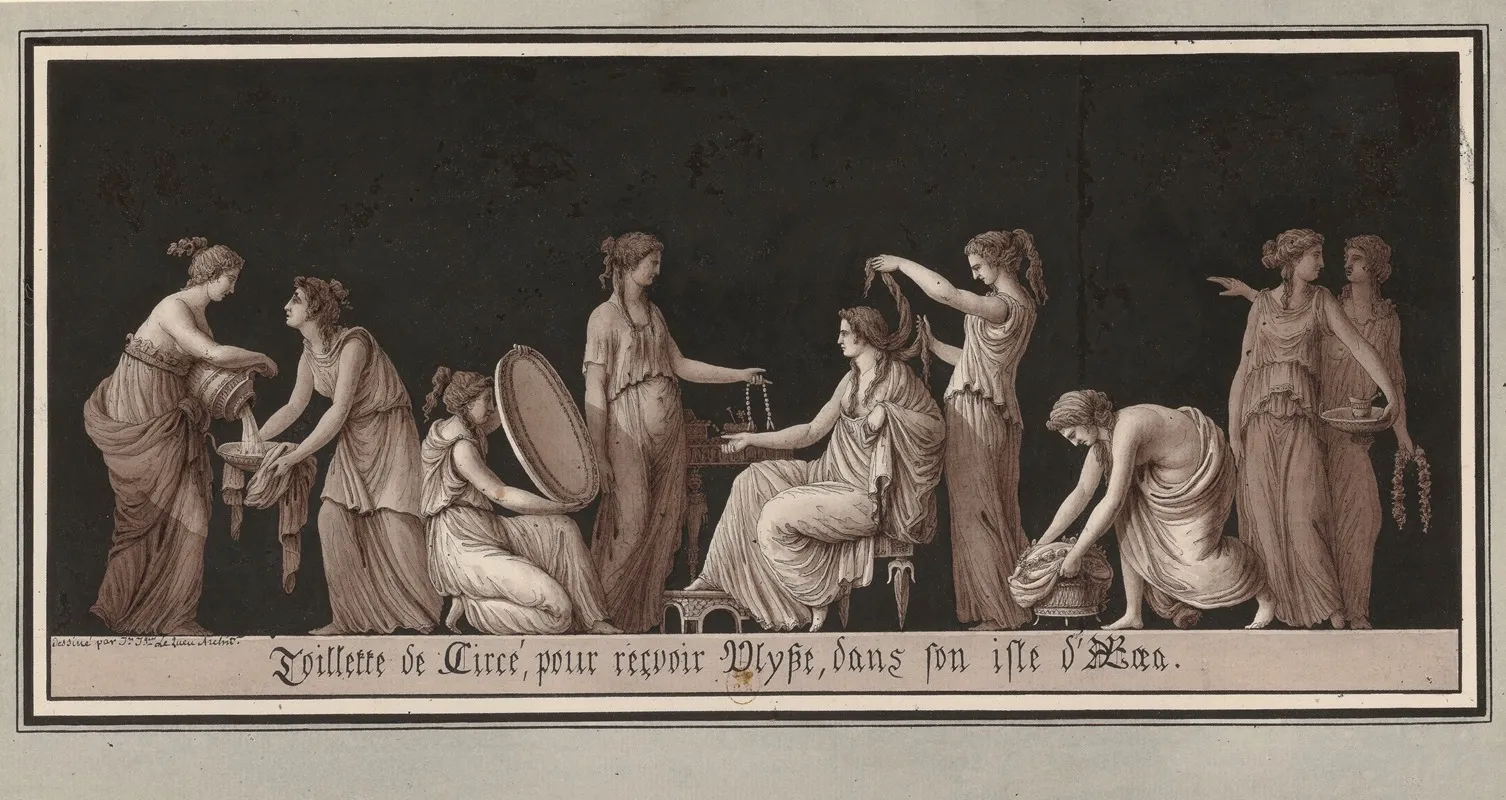 Toillette De Circe Pour Recvoir Ulysse Dans Son Isle Daeaea