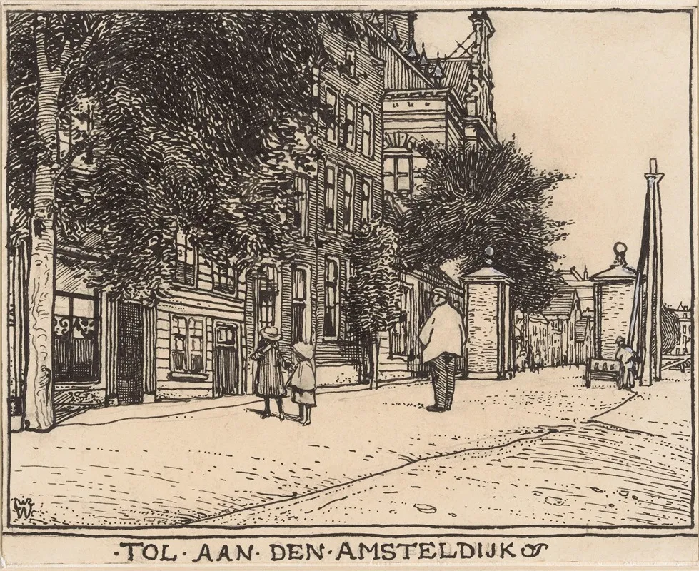 Tol Aan Den Amsteldijk Te Amsterdam by Willem Wenckebach - Canvas Print