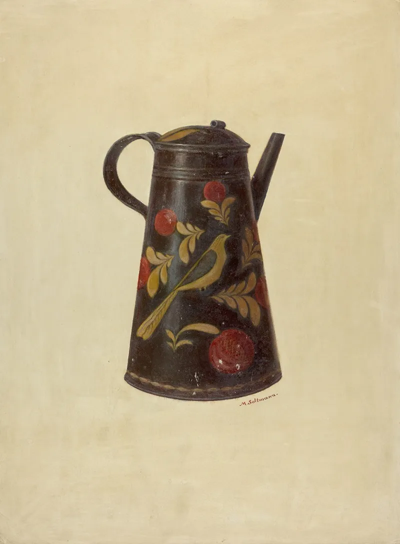 Toleware Coffee Pot 13 by Max Soltmann - Canvas Print