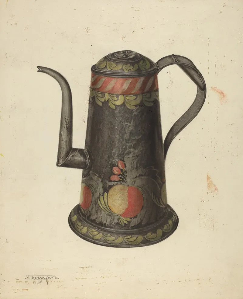 Toleware Coffee Pot 18