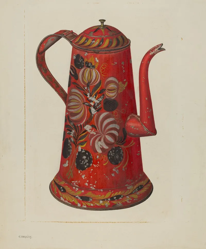 Toleware Coffee Pot 6