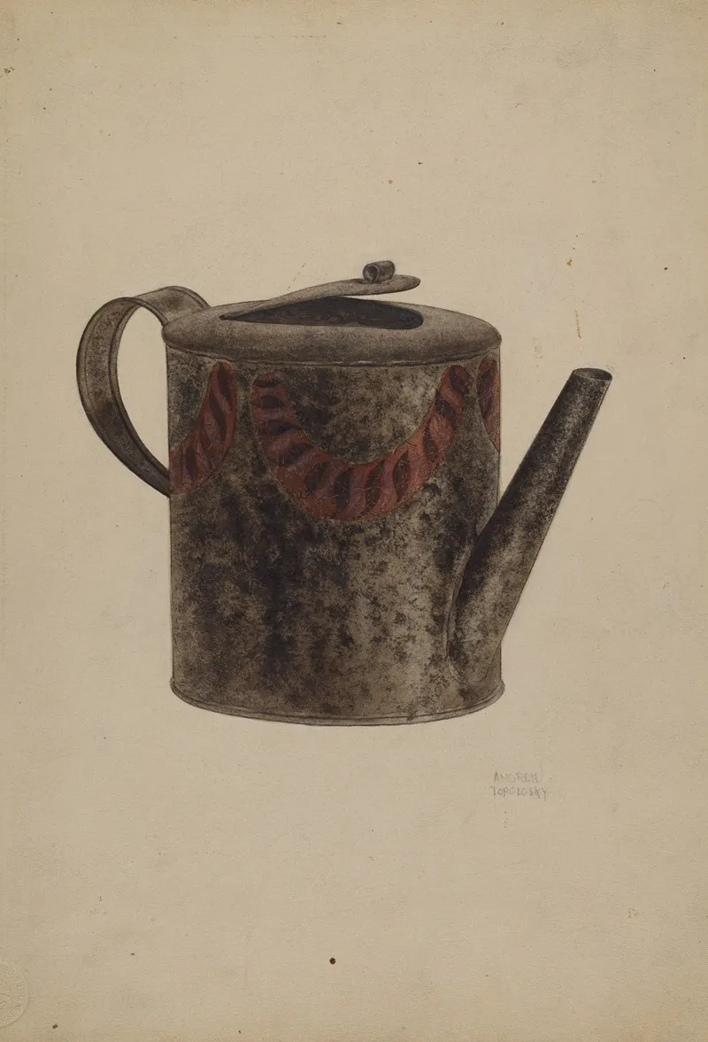 Toleware Metal Teapot by Andrew Topolosky - Canvas Print