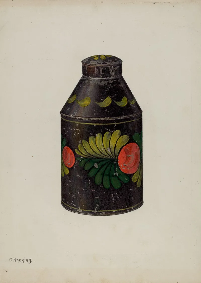 Toleware Tea Caddy 2 by Charles Henning - Canvas Print