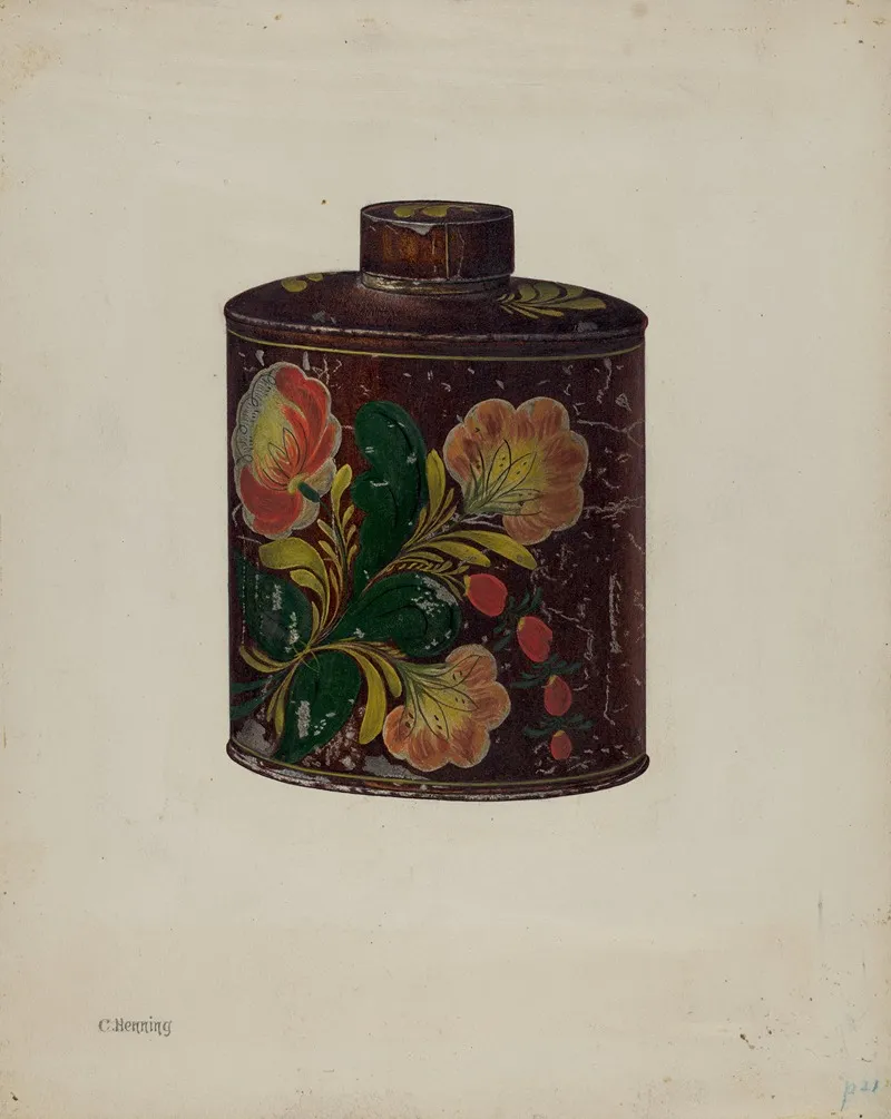 Toleware Tea Caddy by Charles Henning - Canvas Print