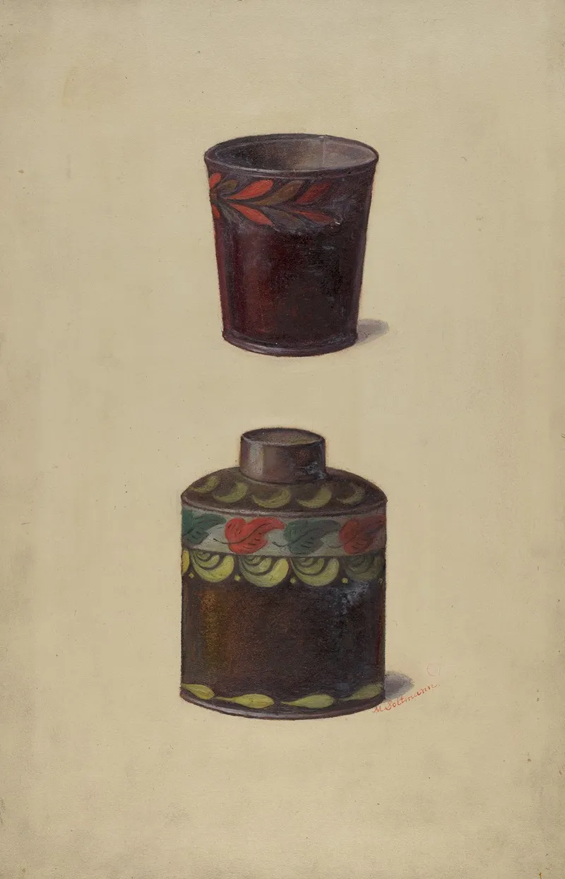 Toleware Tin Cannister 2 by Max Soltmann - Canvas Print