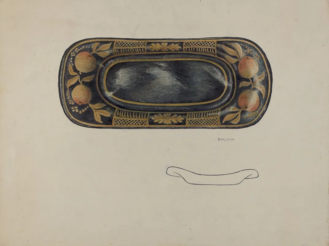 Toleware Tray 2 by Betty Jacob - Canvas Print