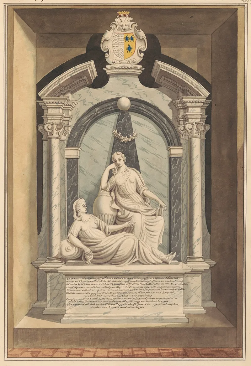Tomb Of Mrs Susannah Thomas And Dame Dorothy Thomas From Hampton Church by Daniel Lysons - Canvas Print