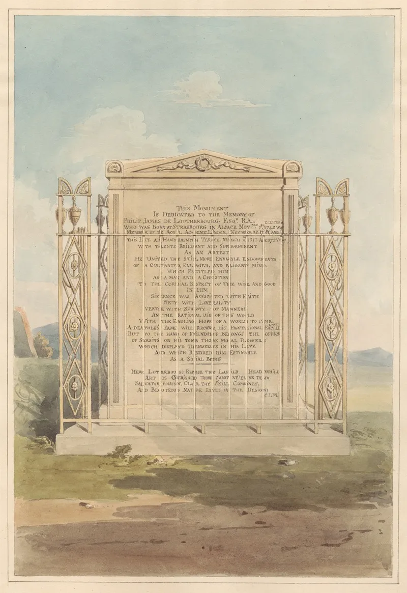 Tomb Of Philip James De Loutherbourg From Chiswick Churchyard by Daniel Lysons - Canvas Print