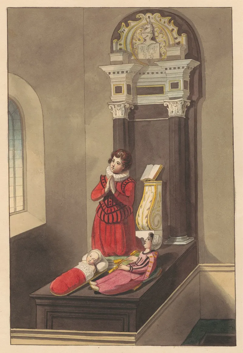 Tomb Of The Three Children Of Sir Thomas Savage From Isleworth Church by Daniel Lysons - Canvas Print