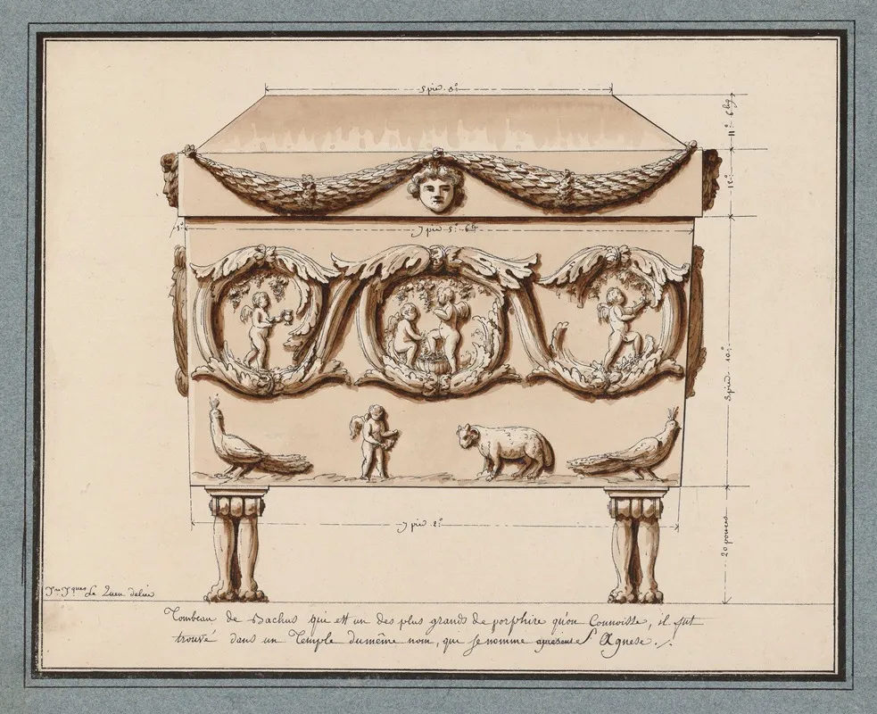 Tombeau De Bachus Qui Est Un Des Plus Grands De Porphire Quon Connoisse Il Fut Trouve Dans Un Temple Du Meme Nom Qui Se Nomme Apresent S Agnese