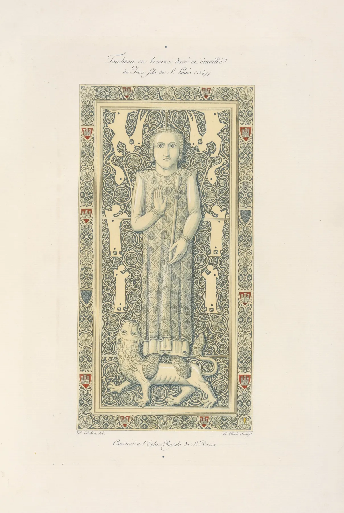 Tombeau En Bronze Dore Et Emaille De Jean Fils De St Louis 1247 by Nicolas Xavier Willemin - Canvas Print
