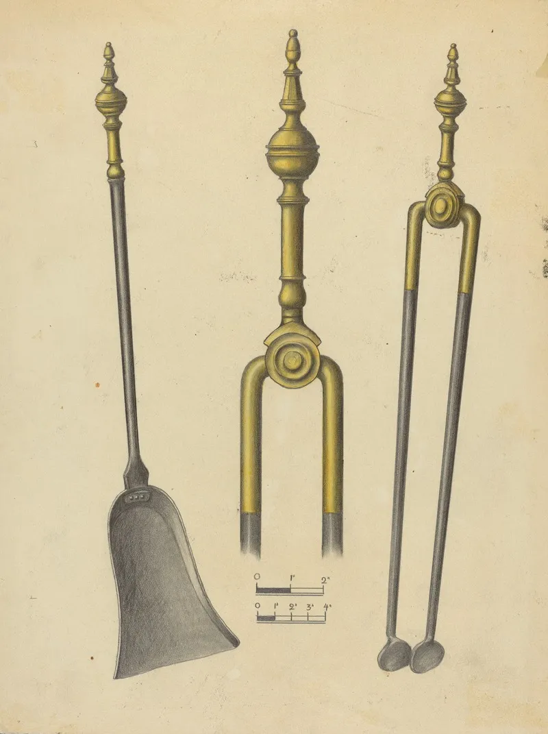 Tongs And Shovel 3 by Hans Korsch - Canvas Print