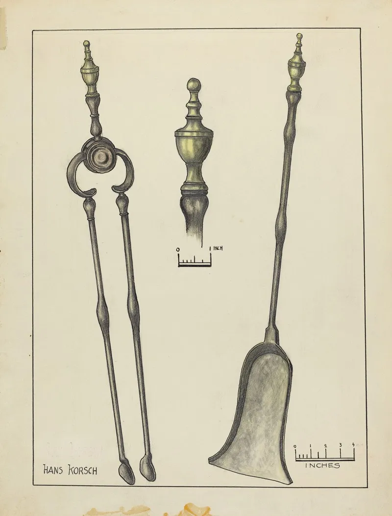 Tongs And Shovel by Hans Korsch - Canvas Print