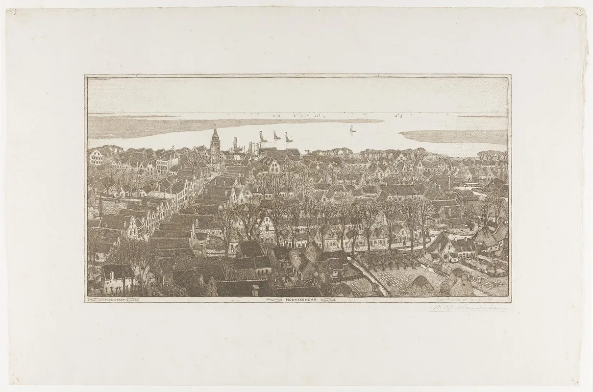Topografische Prent Van Monnikendam by Wijnand Otto Jan Nieuwenkamp - Canvas Print