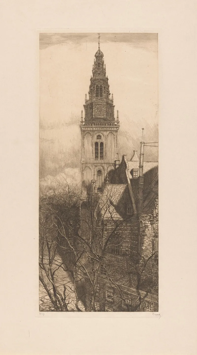 Toren Van De Oude Kerk In Amsterdam