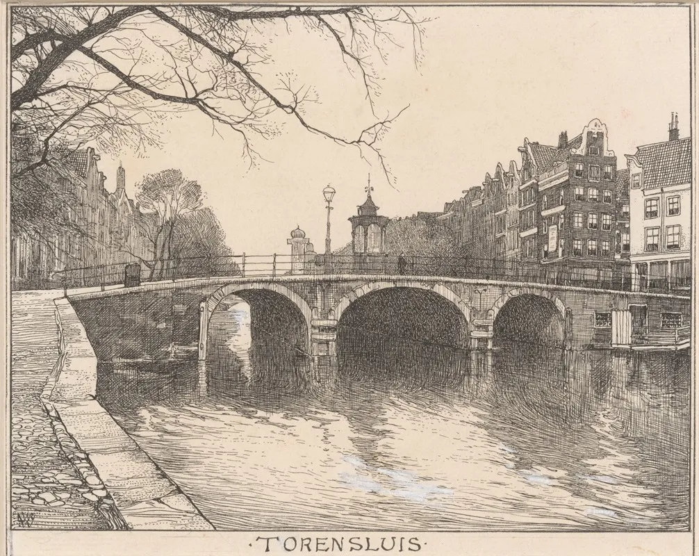 Torensluis Te Amsterdam by Willem Wenckebach - Canvas Print