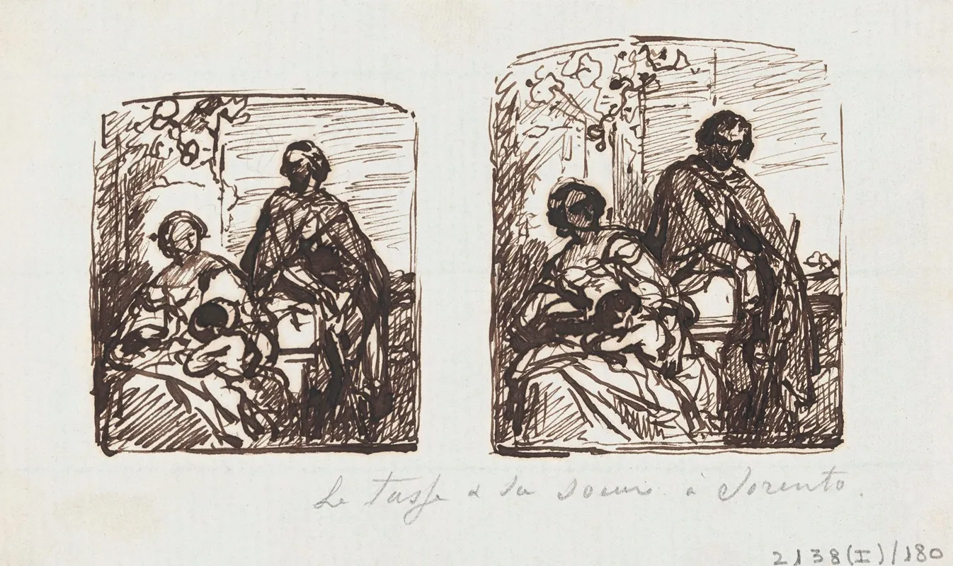 Torquato Tasso Dressed As A Shepard Visits His Sister Cornelia In Sorrento