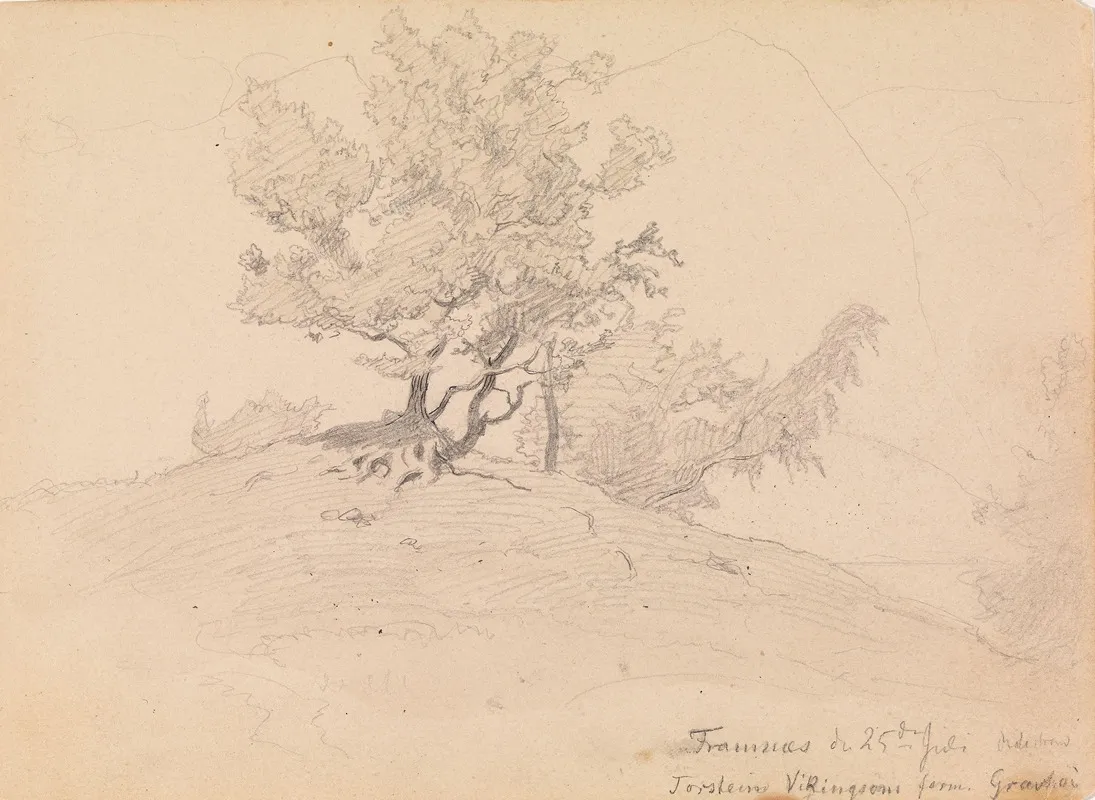 Torstein Vikingssons Grav Vangsnes by Hans Gude - Canvas Print