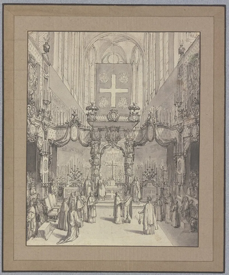 Totenmesse In St Gervais In Paris by Sébastien Leclerc - Canvas Print