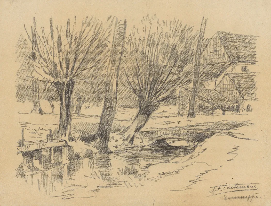 Tourneppe Dworp Petit Canal Borde De Saules Avec Ecluse Petit Pont Et Grande Ferme A Larriere Plan