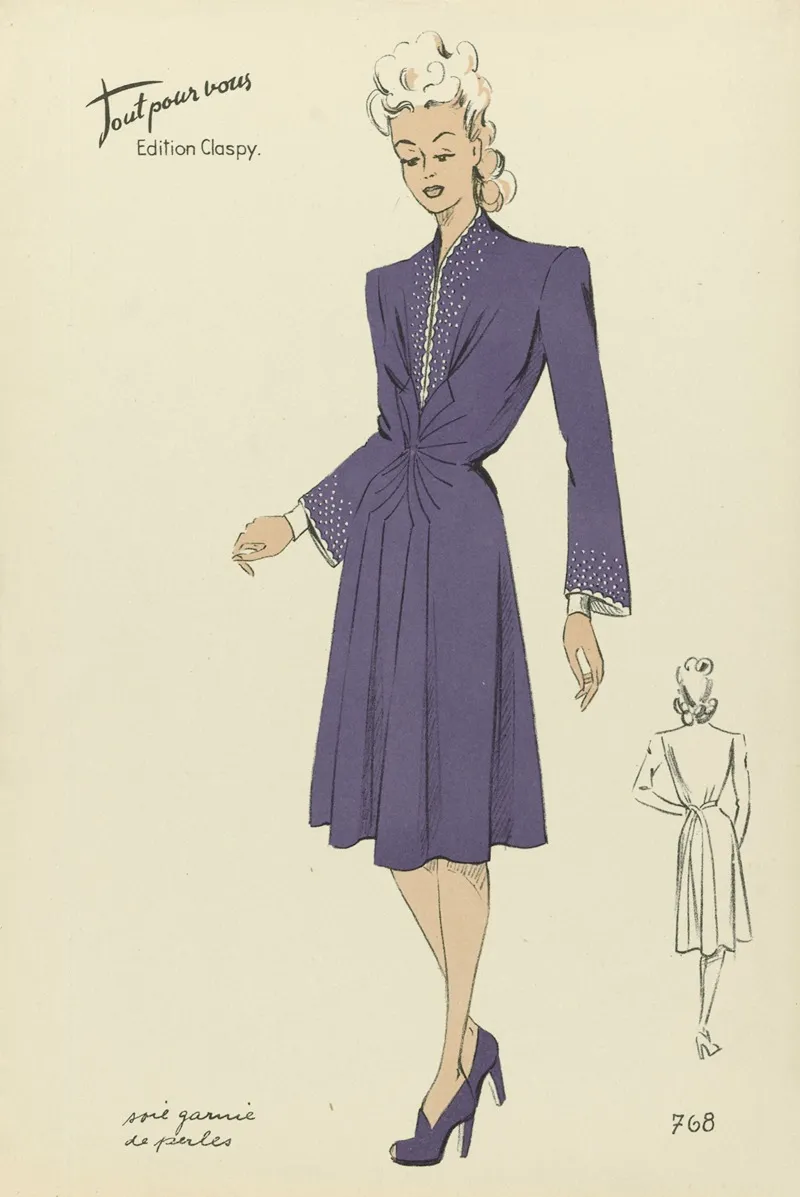 Tout Pour Vous Edition Claspy 1943 No 768 Soie Garnie De Perles 2