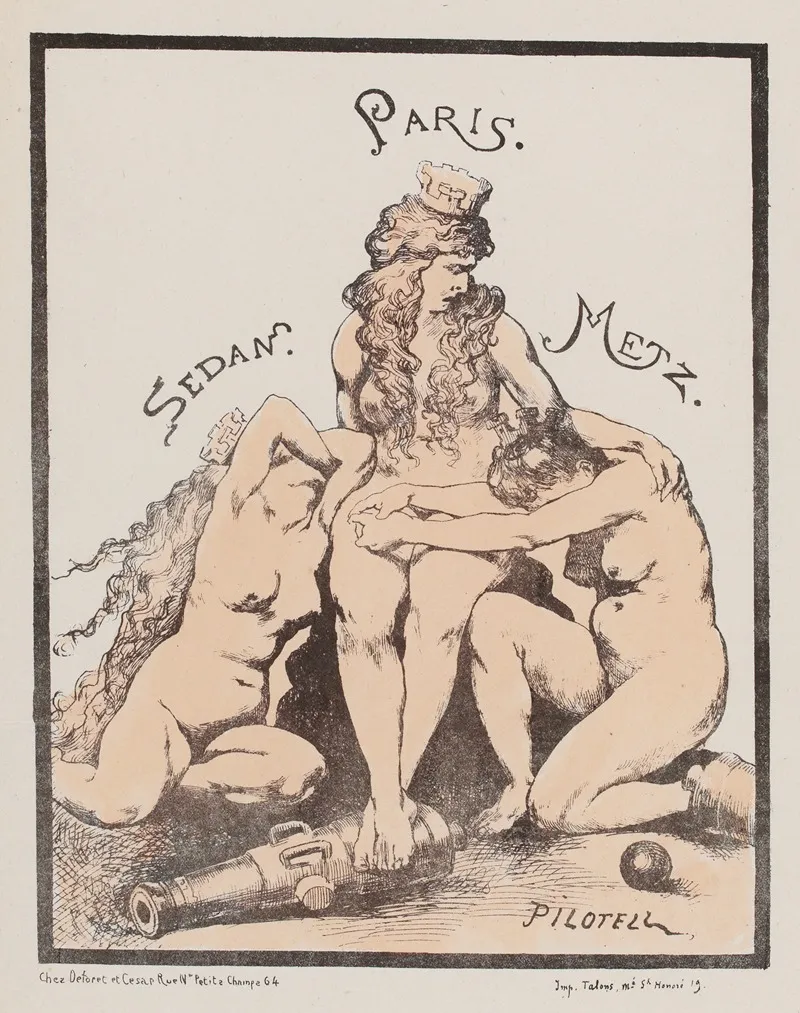 Toutes Trois Trahies by Georges Pilotelle - Canvas Print