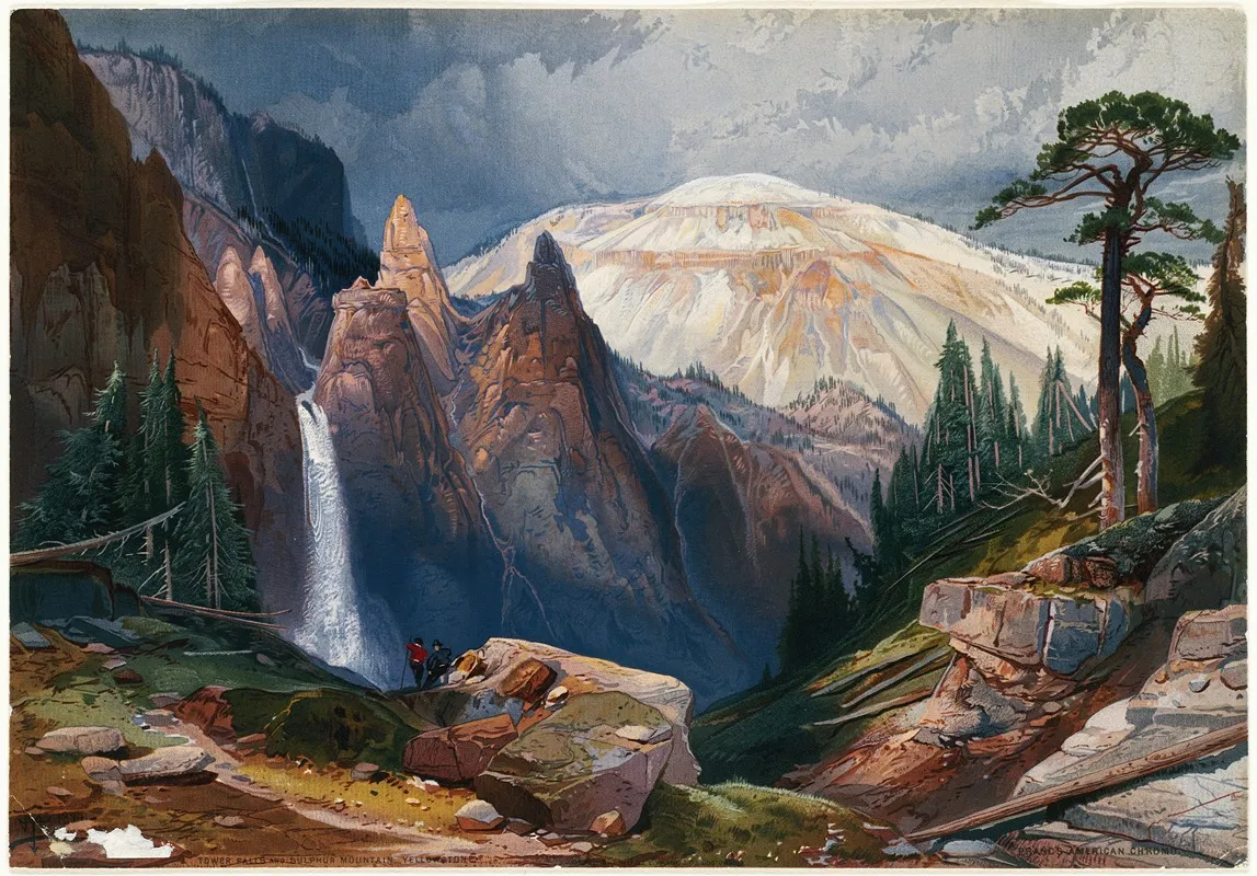 Tower Falls And Sulphur Mountain Yellowstone