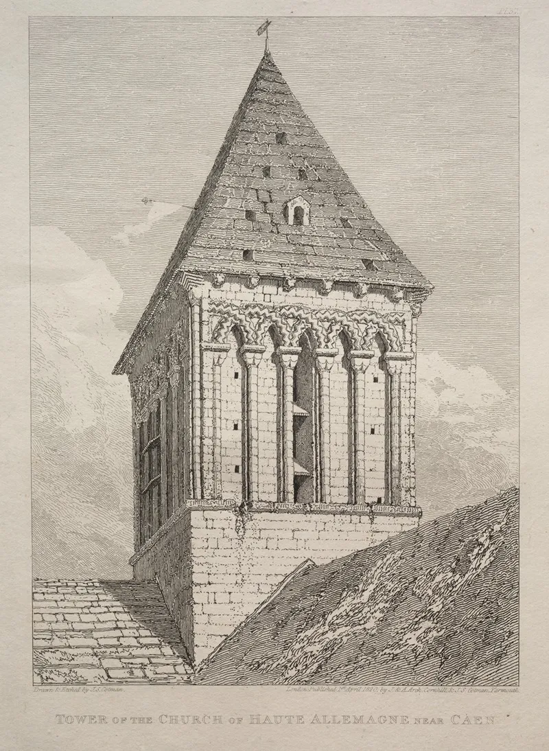 Tower Of The Church Of Haute Allemagne Near Caen