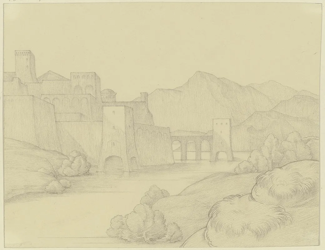 Town By The Water by Eduard von Steinle - Canvas Print