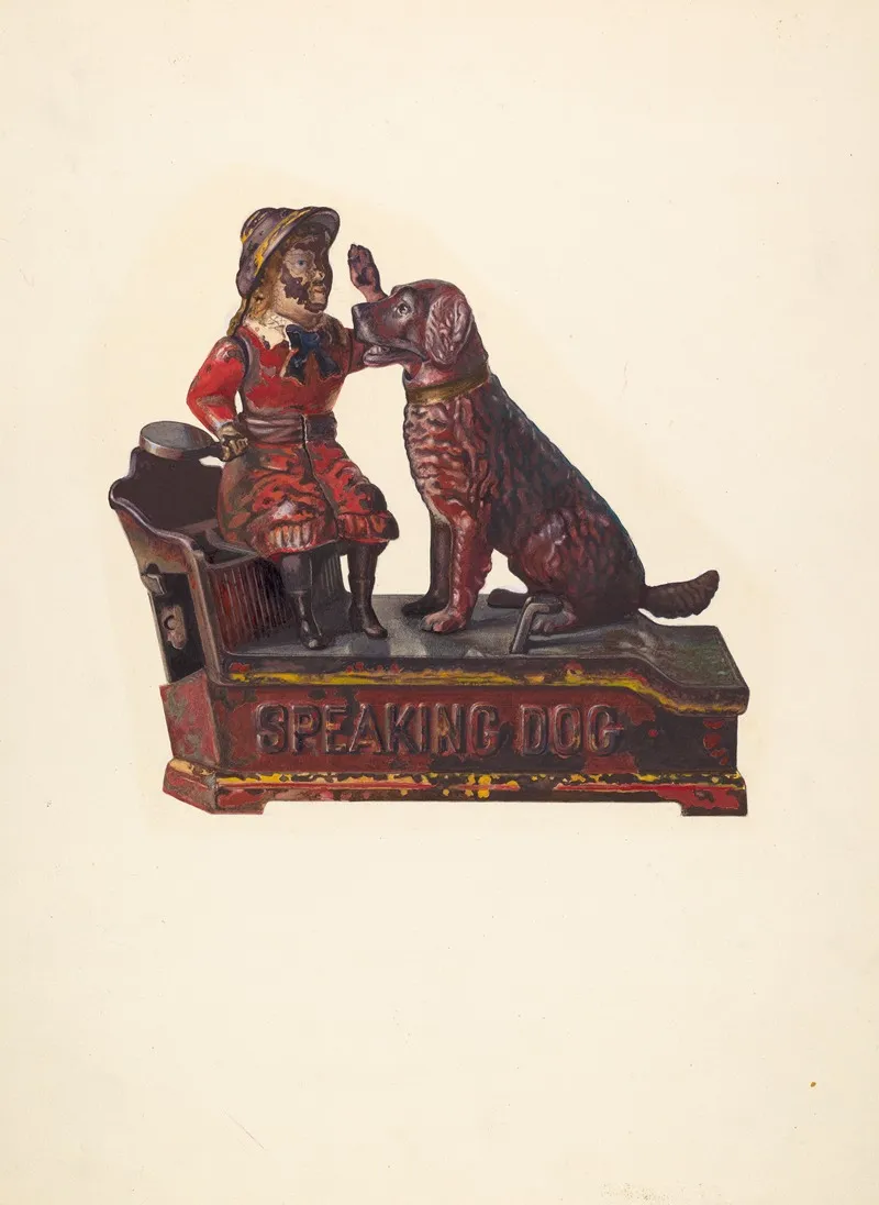 Toy Bank Speaking Dog And Figure