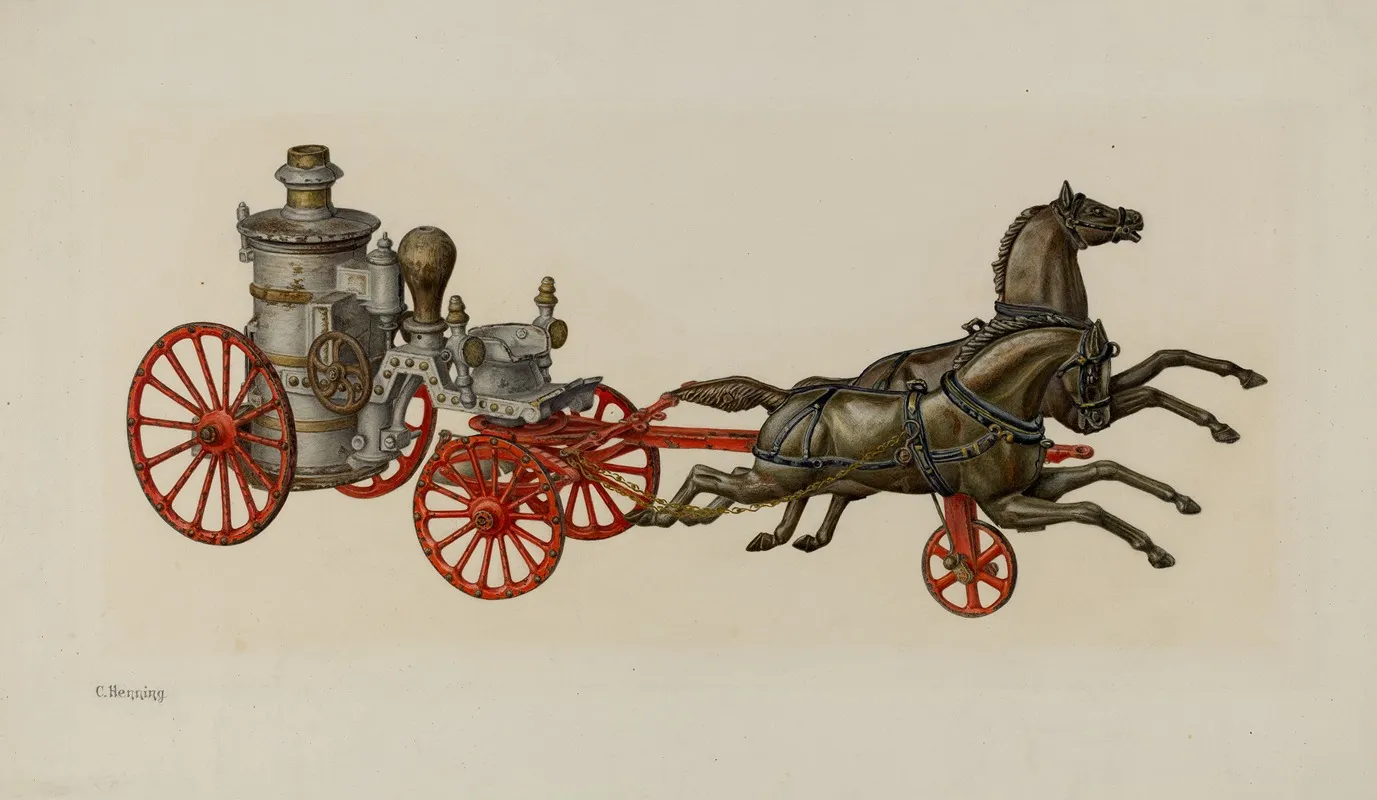 Toy Fire Engine by Charles Henning - Canvas Print