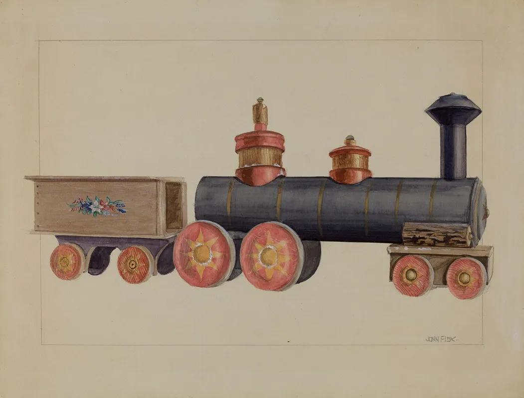 Toy Locomotive 4 by John Fisk - Canvas Print