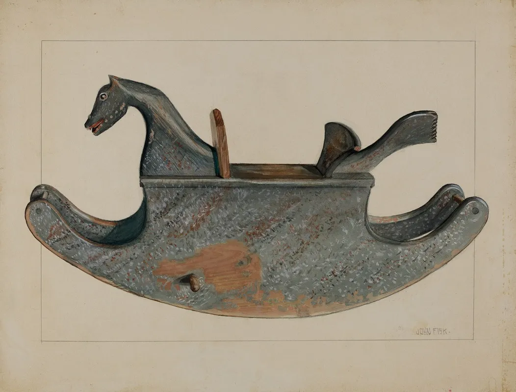 Toy Rocking Horse by John Fisk - Canvas Print