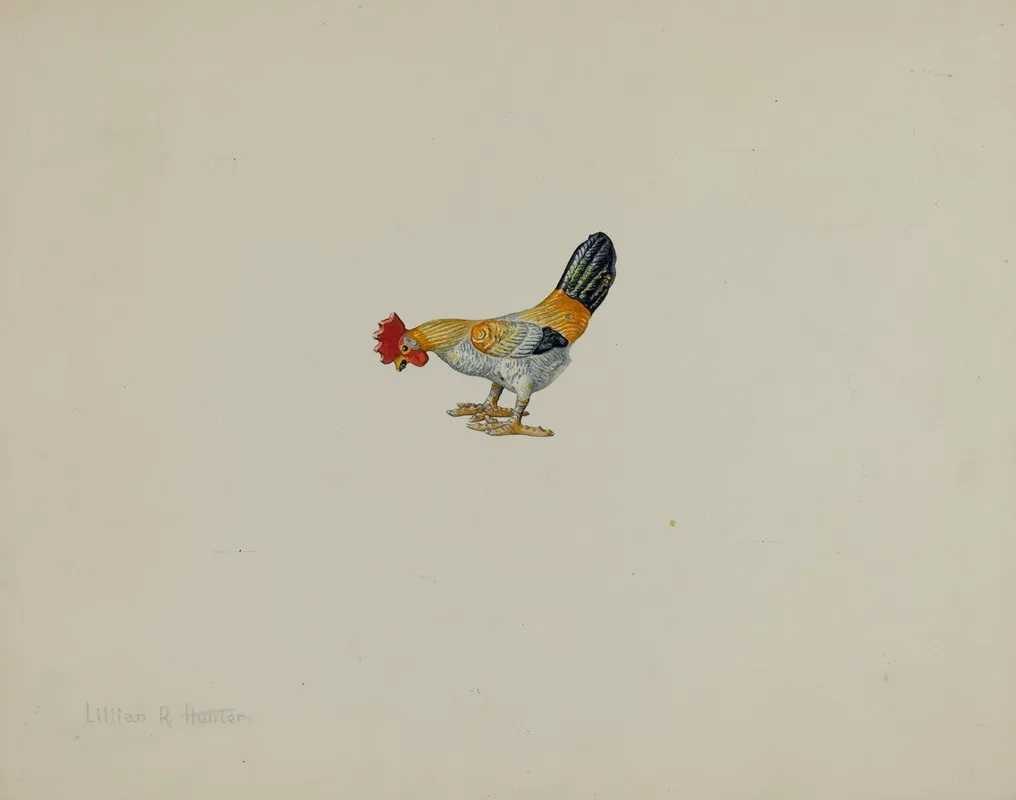 Toy Rooster 2 by Lillian Hunter - Canvas Print