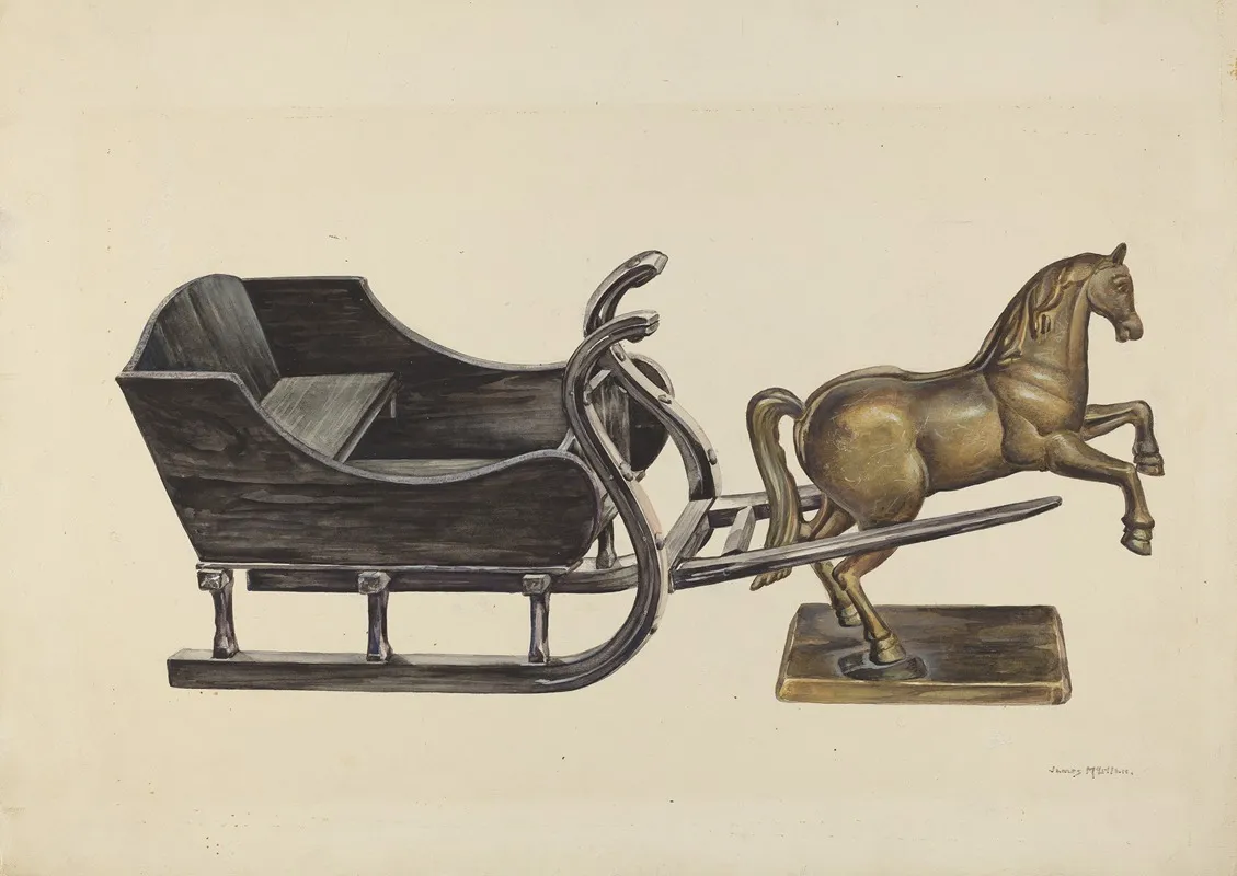 Toy Sleigh by James McLellan - Canvas Print