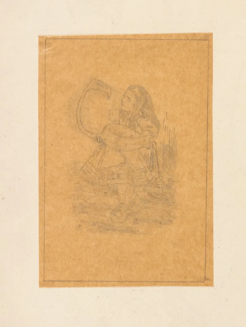 Tracing Of Alice Trying To Play Croquet With Flamingo And Hedgehog