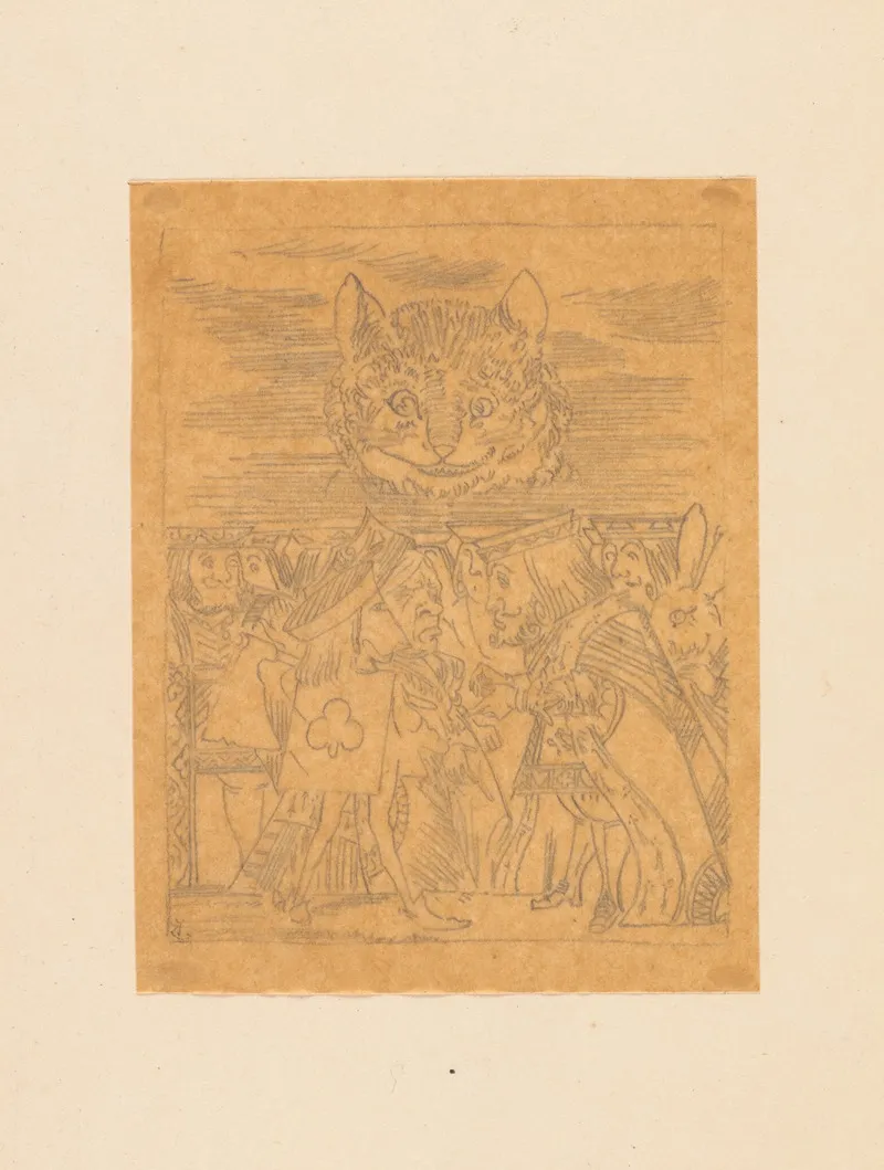 Tracing Of The Cheshire Cat In The Sky With Executioner King And Queen Below