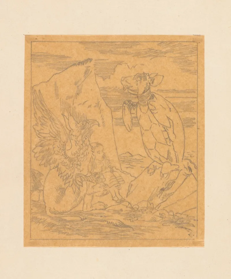 Tracing Of The Mock Turtle And Gryphon Sing To Alice