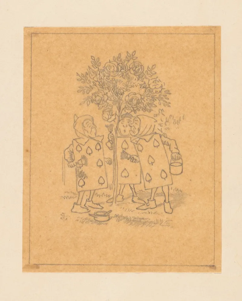 Tracing Of Two Five And Seven Painting The Rosebush
