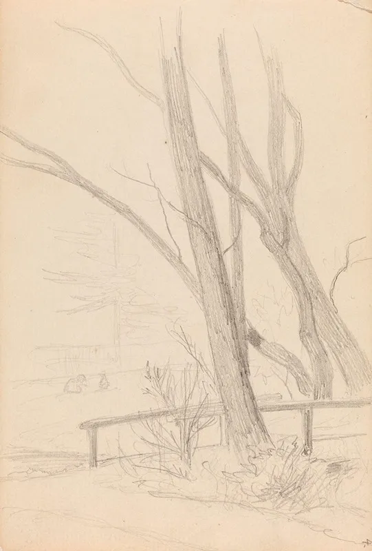 Traer I Landskap by Hans Gude - Canvas Print