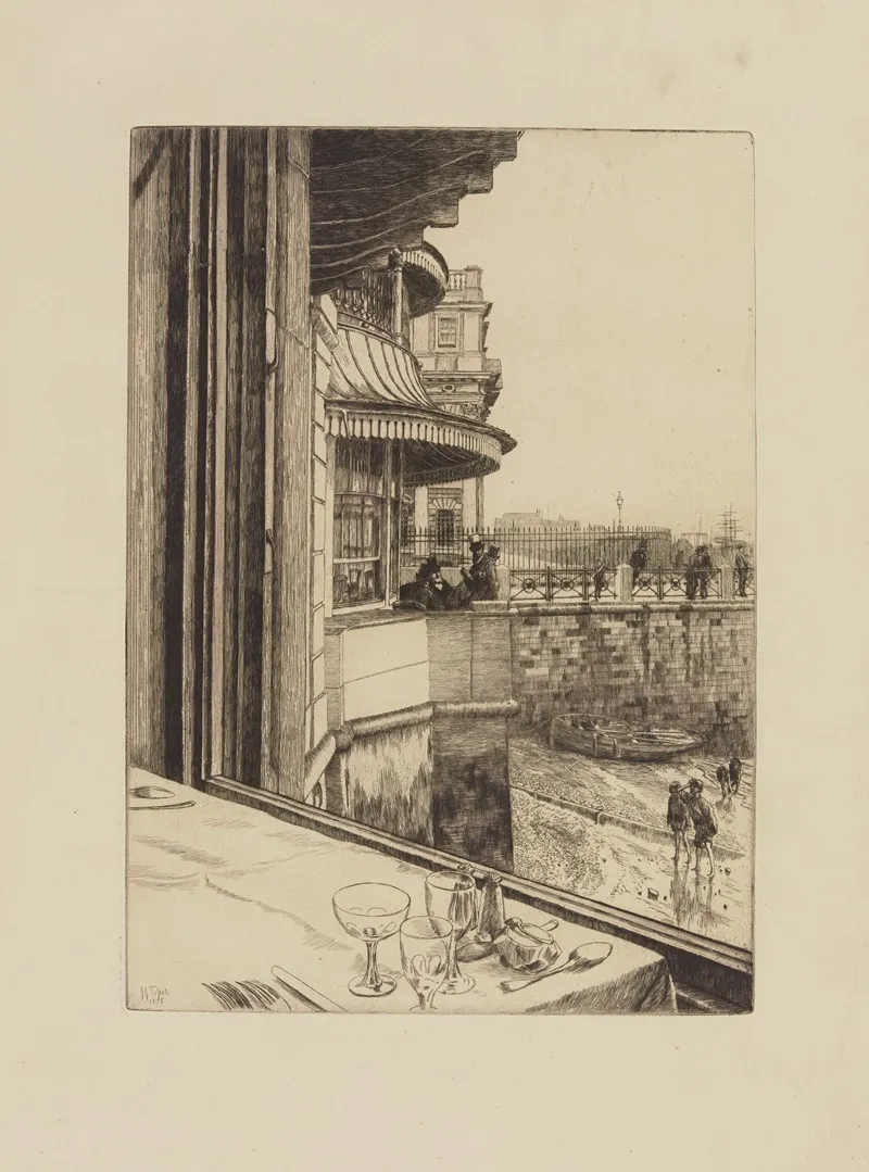 Trafalgar Tavern Greenwich 2 by James Tissot - Canvas Print