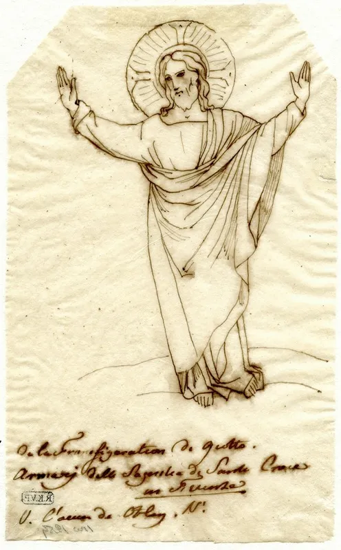 Transfiguratie Christus Alleen Naar Giotto Doortrek by David Humbert de Superville - Canvas Print