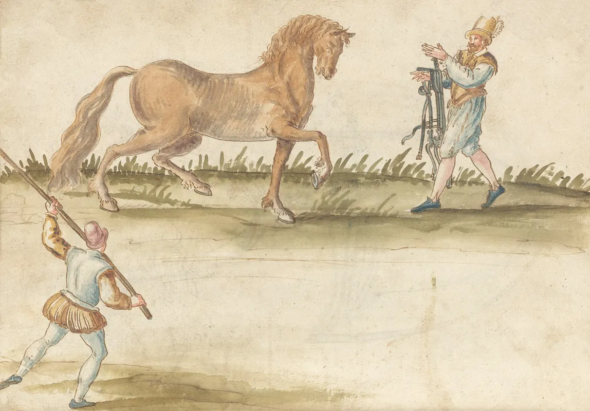 Trattato Como Se A Da Inbrigliare Il Cavallo E De Tutti Signali Pl 4 by Jehan Bernard e Miraldo - Canvas Print