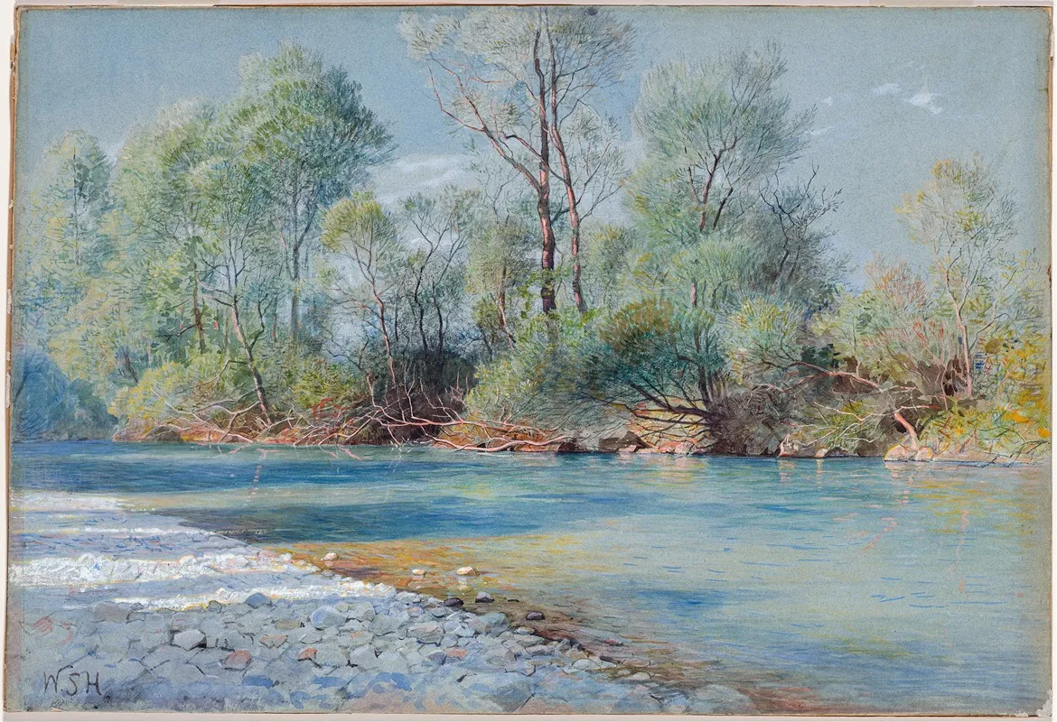 Traunstein River On The Road To Empfig Bavaria by William Stanley Haseltine - Canvas Print