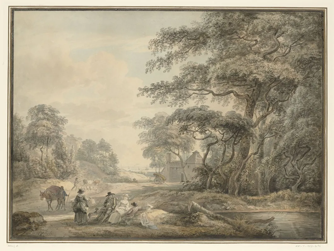 Travellers Halted In A Wooded Landscape