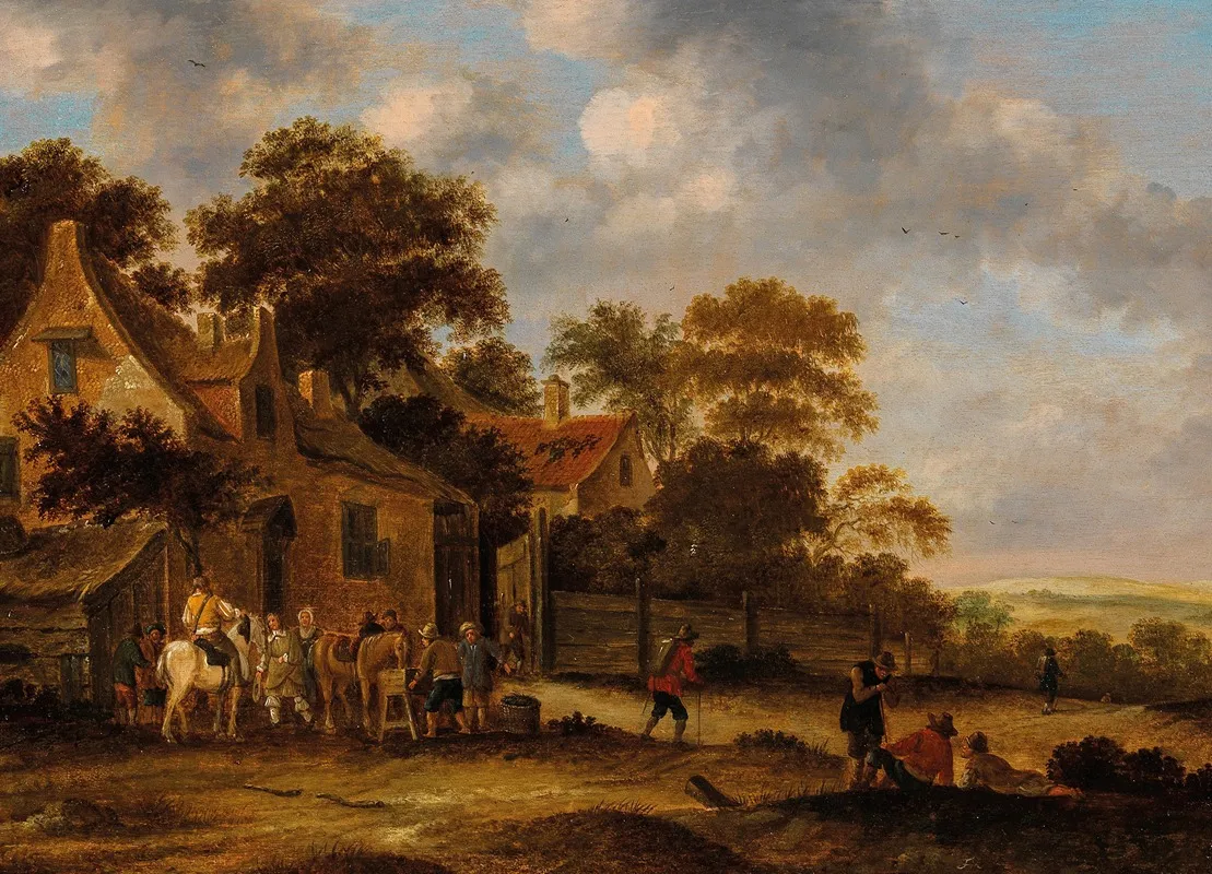 Travellers Resting Outside A Tavern