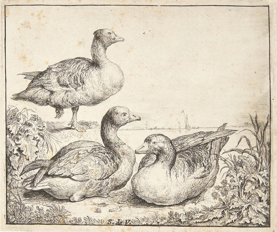 Tre Gaes by Simon de Vlieger - Canvas Print