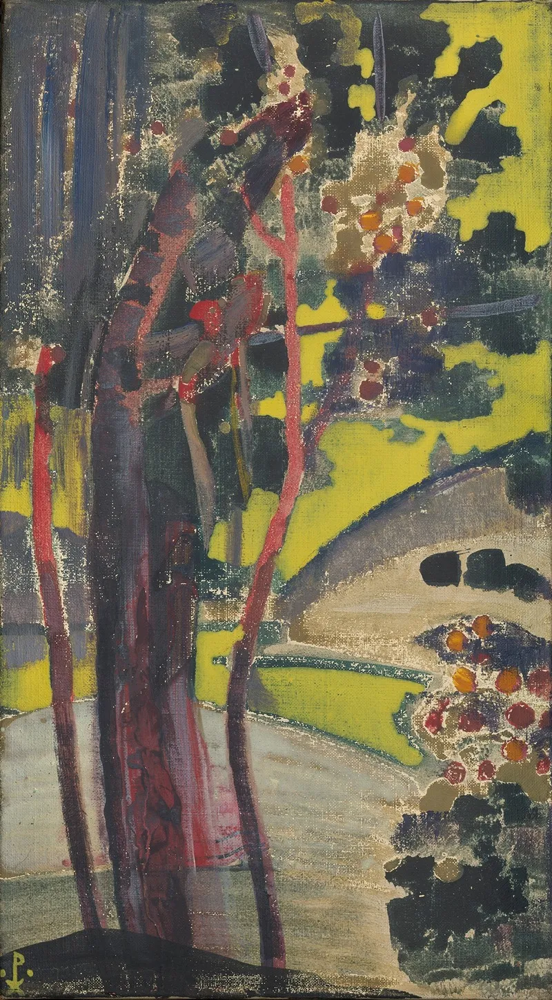 Trees By A Lake by Nicholas Roerich - Canvas Print