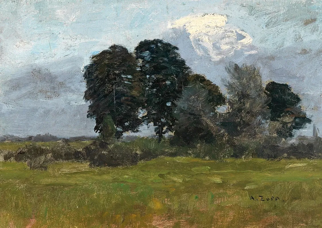 Trees In A Landscape 2 by Alfred Zoff - Canvas Print